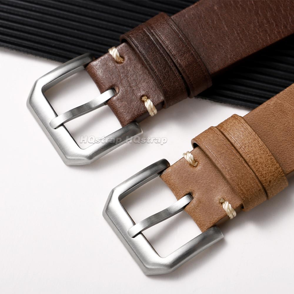 Handmade Genuine Leather Watch Strap 20mm 22mm for Omega for Seiko Watch Band Stitching Cowhide Bracelet Quick Release Wristband