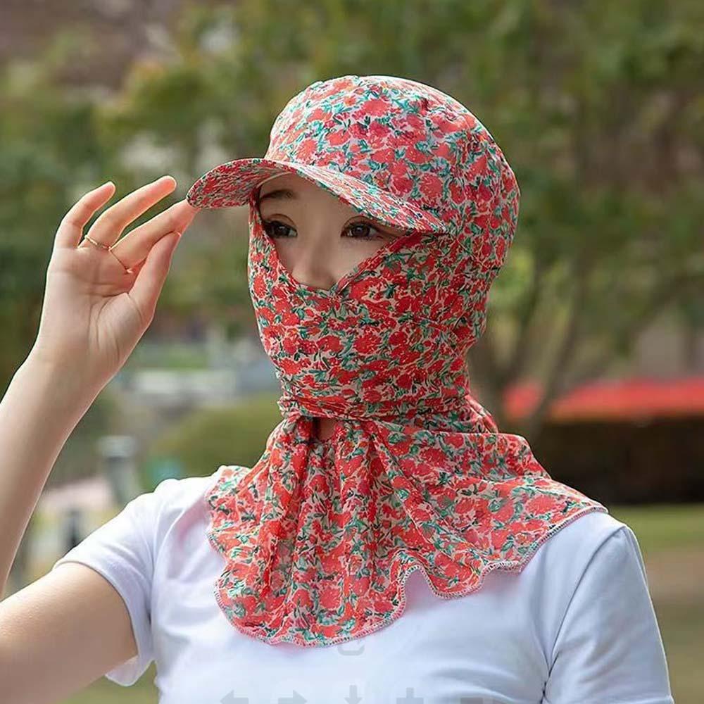 Portable Picking Tea Hat Flower Neck Protection Hat Anti-UV Sunshade Shawl Cap  Women