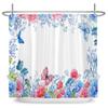 Plants Flower Shower Curtains Butterflies Bathroom Bathtub Decoration Waterproof Polyester Bath Curtain Home Decor with Hooks