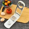 Multi functional kitchen ingredient fancy egg cutting small tool for home use, convenient 2-in-1 stainless steel egg slicer