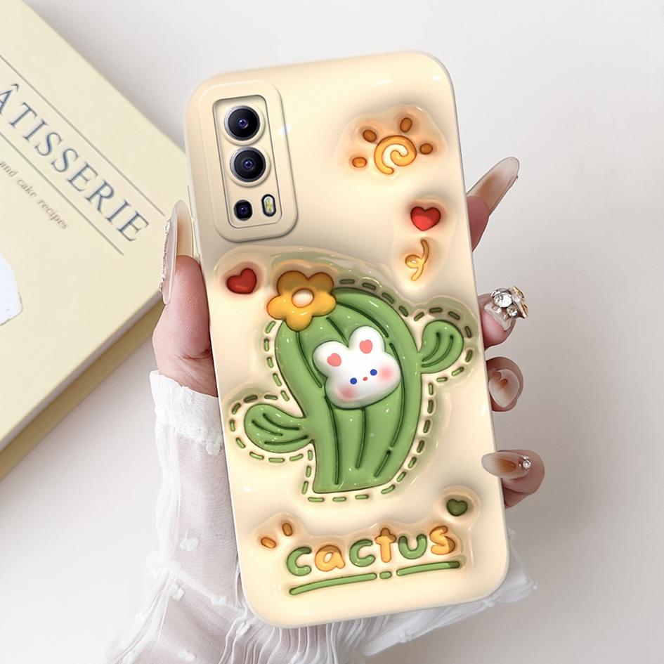 For Vivo Y52 5G V2053 Case Cute Cartoon Panda Duck Rabbit Shockproof Silicone TPU Phone Cover For Vivo Y72 5G V2041 IQOO Z3 Capa