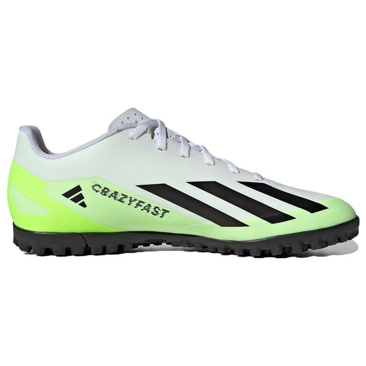 Adidas X Crazyfast.4 TF Turf PU Synthetic Leather Soccer Shoes Unisex Black White Green IE1583