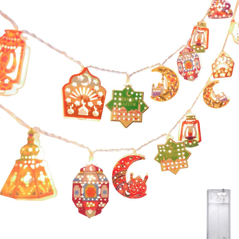 Middle Eastern Festival Gold Iron LED String Lights for Room Decor