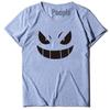 Unisex European-American Plus Size T-shirt with Evil Funny Face Art Print