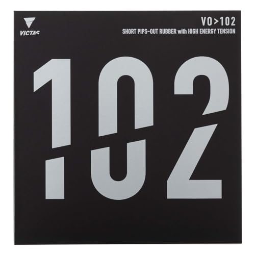 

VICTAS VO 102 Table Tennis Rubber, High Energy Tension, Offensive, Black, 2.0mm, 020222