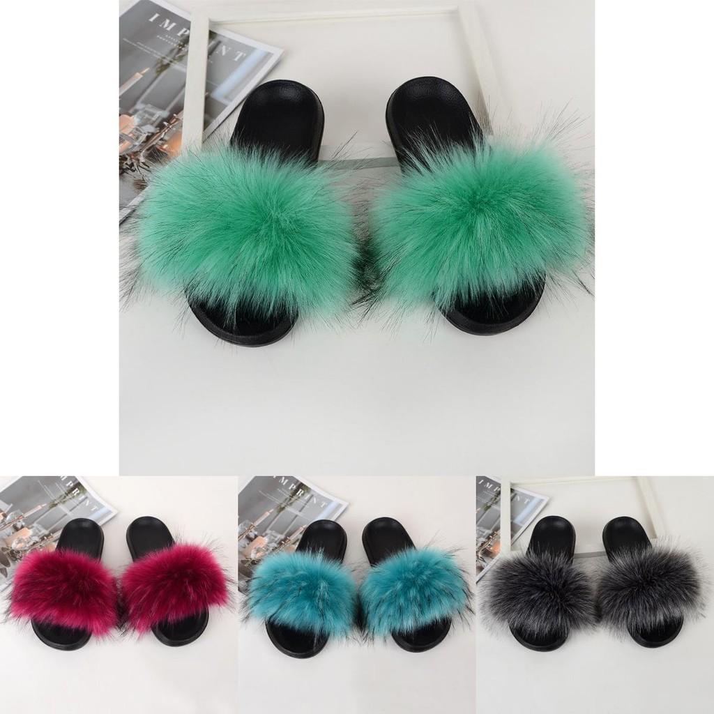 Cozy Girls Home Outdoor Slides With Soft Fur Decoration And Furry Design