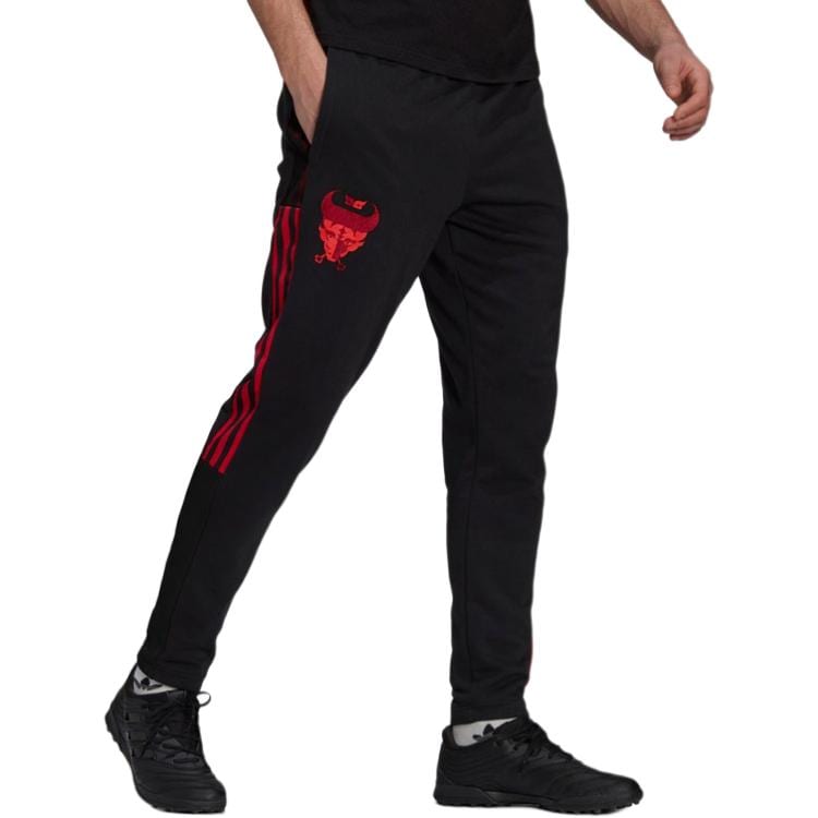Adidas Bayern Munich Black Knitted Sweatpants Men's Black Moderate Skinny Pants GK8630
