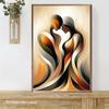 Modern Abstract Love Figure Canvas for Living Room or Bedroom - HD Decorative Mural