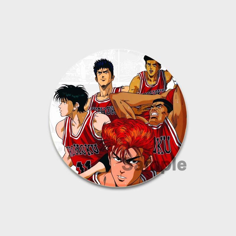 32/44/58MM Handmade Anime Lapel Pins, Kaede, Rukawa, Ryota, Miyagi, Hisashi, Mitsui, Kawaii, Figure Brooches for Bag Clothes