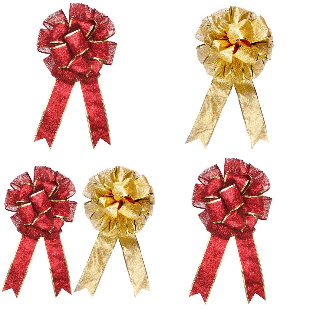 Grand Nœud Décoratif Rouge de Noël avec Design à Double Couche pour la Décoration Festive des Fêtes