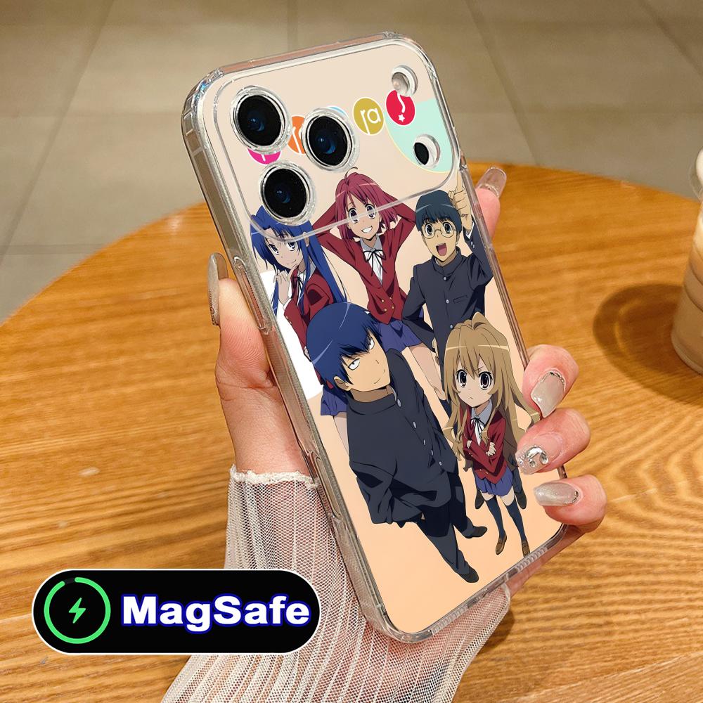 Anime Toradora Mobile Cell Phone Case for iPhone 17 16 15 14 13 12 11 Air Pro Max Plus Mini Magsafe Clear Colorful Cover Luxury