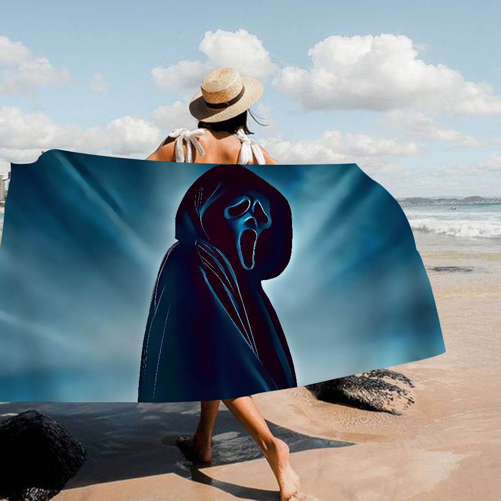 Cool H-Scream-W Microfiber Printed Beach Towel Mountain Climbing Yoga Beach Swimming Running Absorbent Soft Towel