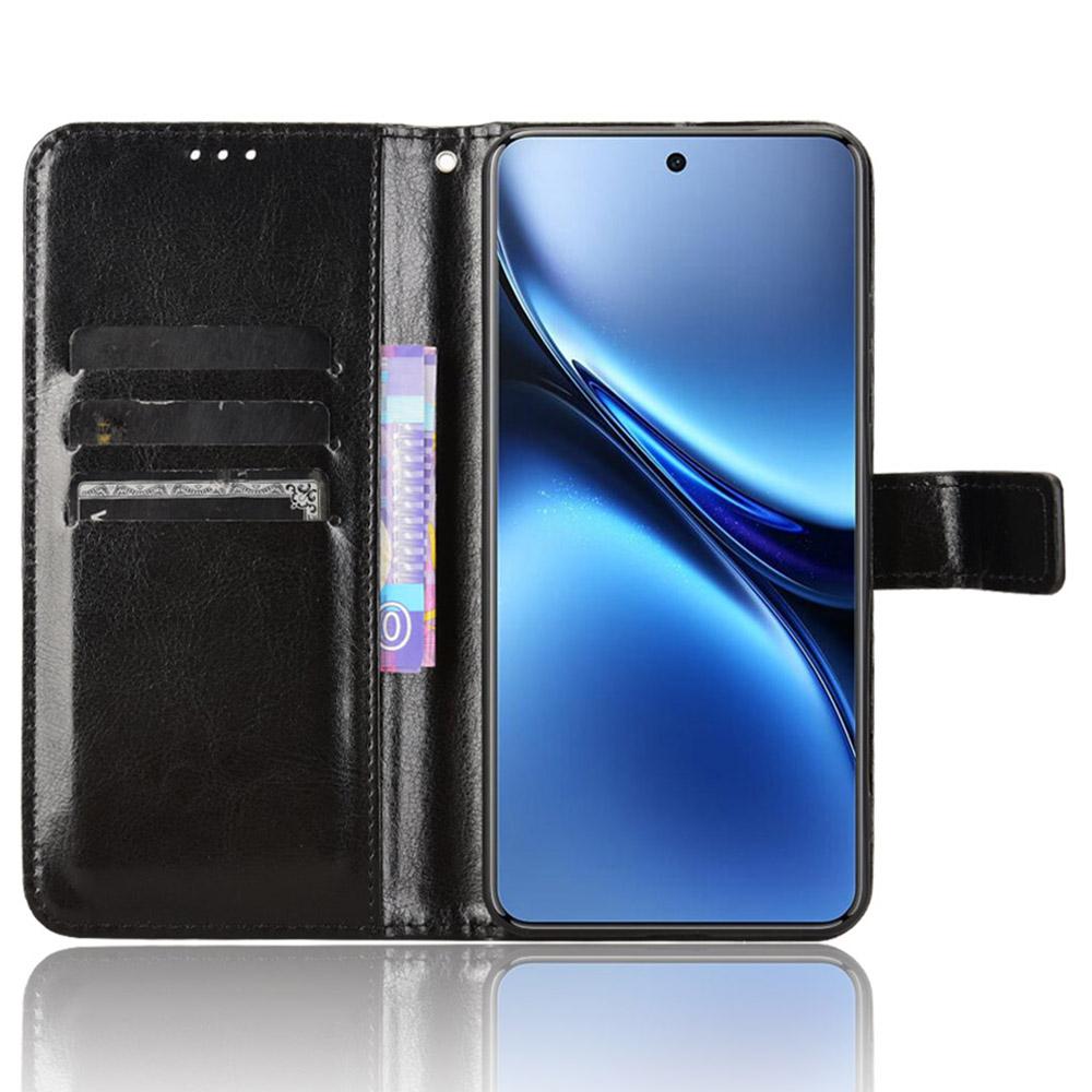 

For vivo X200 Pro 5G Case Crazy Horse Texture PU Leather Phone Wallet Cover Brown
