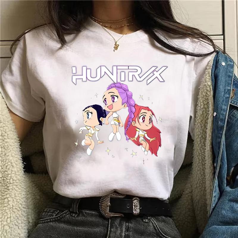 2025 Women's Cartoon Saja Women's T-Shirt Boys and Girls Pure 100% Cotton Short Sleeve T-Shirt Top Anime Kpop Demon Hunter Gifts