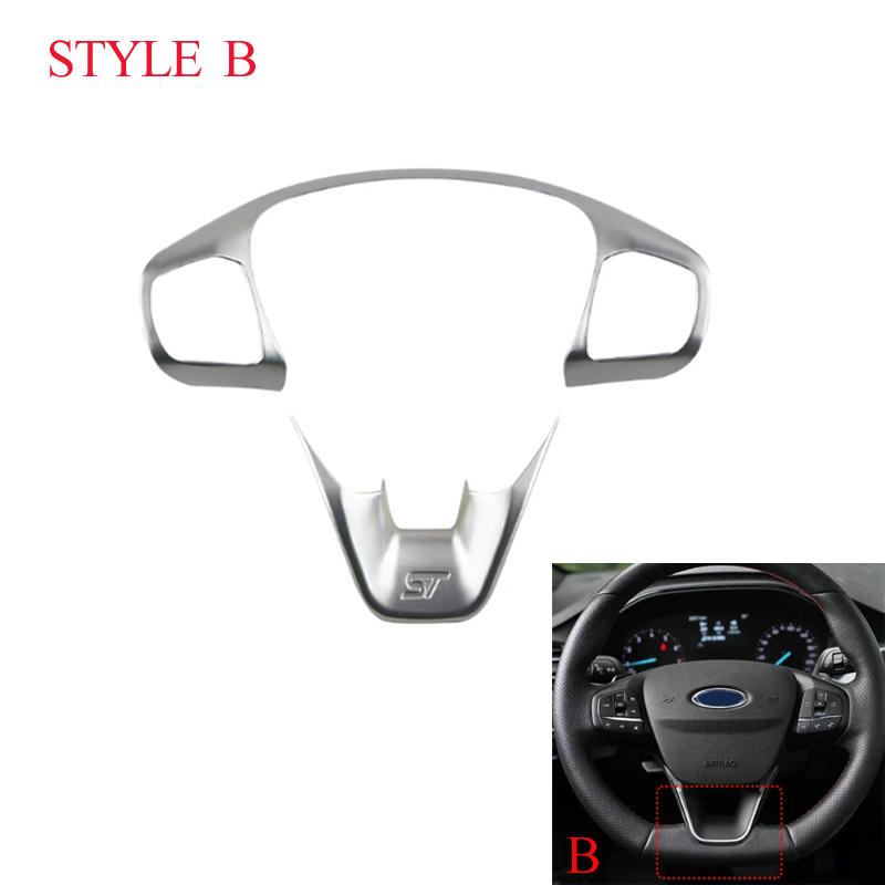 

ABS Car Styling Interior Steering Wheel Cover Trim Sticker For Ford Kuga Escape Bronco Fiesta MK8 Focus Sport Accessories срібний
