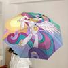 1pc Unicorn Fantasy [Automatic Folding Umbrella] Durable Iron Frame & Rod, Portable Folding, All Seasons, Home Travel Outdoor, Makes a Great Holiday G