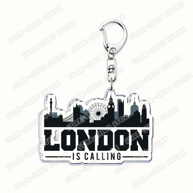 Amo Londra Regno Unito Portachiavi Accessori Borsa UK Inghilterra Britannico Big Ben Portachiavi Gioielli Fan Amici Regali