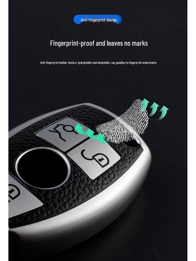 Mercedes Key Cover for C200L, CLA220, E260, GLK300, ML, R-Class, C-Class, GLC with Keychain Buckle.