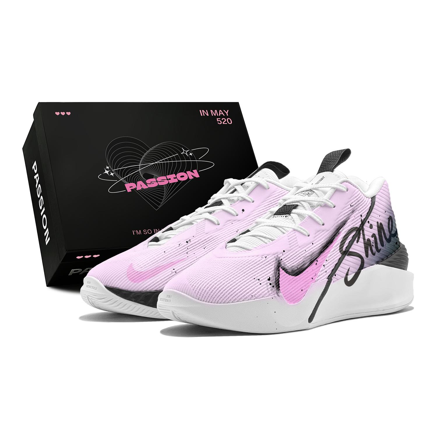 

Nike G.T. Jump Academy Sparkling Starlight, Dazzling Repainted, Masculine Pink, Graffiti Gradient Hand Drawn HF1804-100(TeamS1-S-BOX) 44