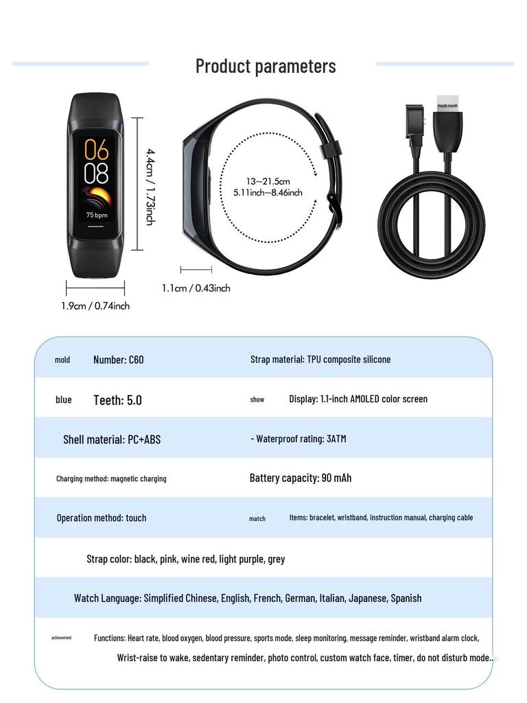 UK AMOLED HD Smart Blutsauerstoffmonitor & Gesundheits-Tracking Bluetooth Uhr