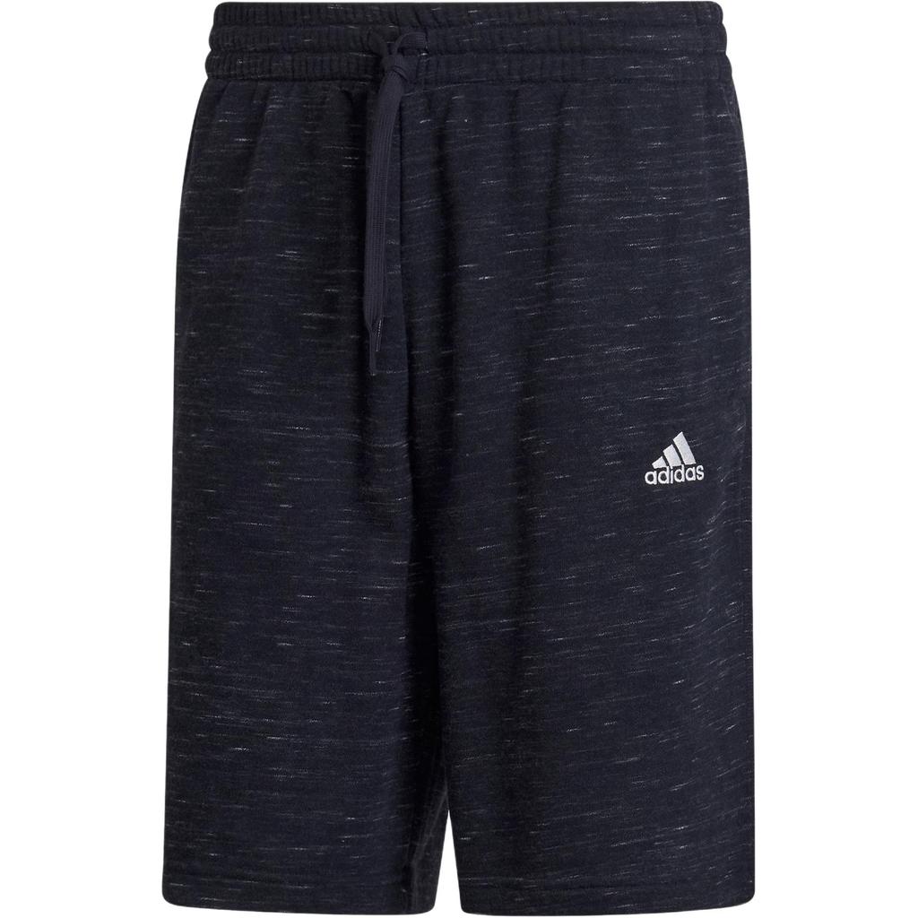 Adidas Essentials Mélange Shorts With Printed Logo Outdoor Sports Elastic Waist Mid-Rise Casual Shorts Men Shorts Legendary-Ink-Blue HE1799