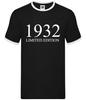 1932 Limited Edition - Mens Ringer - Birthday Present 92nd 92 Gift Age