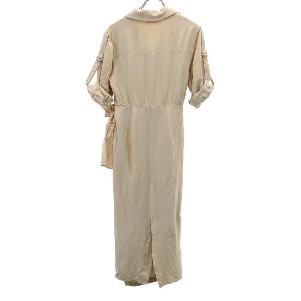 CLANE Linen Blend Five-quarter sleeve Roll-up sleeves one piece 1 beige Women Used