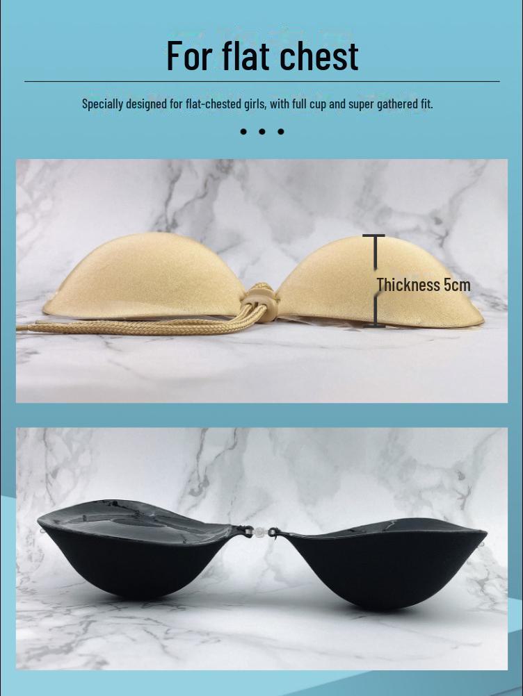 Nová silikonová neviditelná podprsenka pro svatební šaty – 5CM zesílená, 3D podpora, bez zad a bezešvý design.