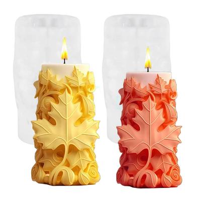 Maple Leaf Cylinder Candle Silicone Mold DIY Candle Mould Gypsum Aromatherapy Handmade Decoration Epoxy Mold