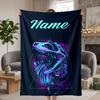 Fierce Dinosaur Custom Flannel Blankets Soft Warm Cozy Throws for Home Decor Holiday Gifts