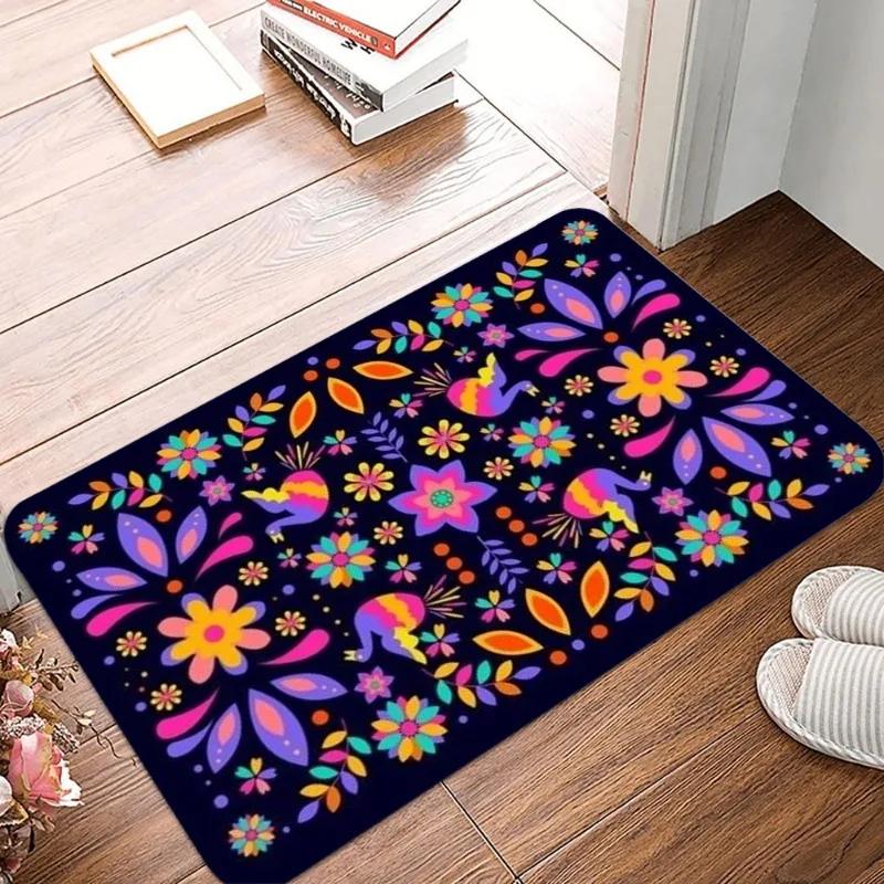 Mexico Style Printing Non Slip Small Rug Waterproof Easy To Clean Floor Mat for Indoor Outdoor Use Durable Home Decor Fashion