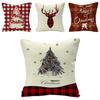 Festive Christmas Cushion Cover Featuring Adorable Reindeer And Snowflakes Design