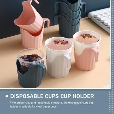 6pcs Anti-Scald Paper Cup Holder Smooth Round Corner No Burrs Multifunctional Cup Sleeve For Coffee Tea Disposable Cups Office