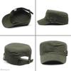 Ready Stocked Army Cap Men Women Pure Color Washed Cotton Flat Top Summer Autumn Adjustable Chapeau Visor HatHot Sell