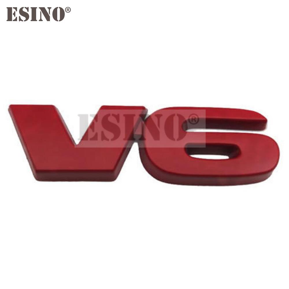 Auto Styling V6 Motor Logo 3D Metalllegierung Klebeemblem Heckklappenplakette Kotflügelaufkleber Karosserieaufkleber Autozubehör