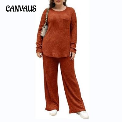 Autumn and Winter Women's Long-sleeved Tops and Pants Set of Large Size Women's Two-piece Homewear