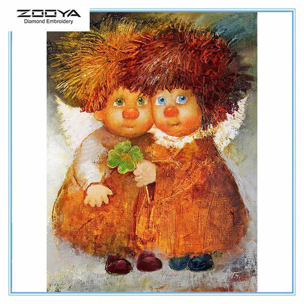 

ЗООЯ DIY 5D Полный дрель Алмазная картина Ангел Девушка Вышивка Крестом Мозаика Домашний Декор Подарок