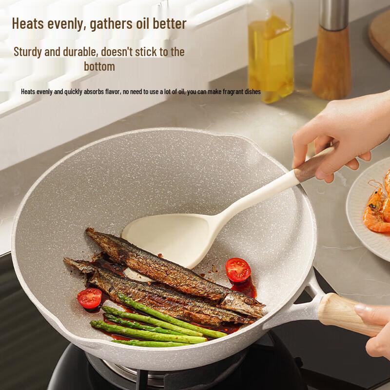 Aishida 28cm Maifan-Stein Antihaft Gusseisen Wok