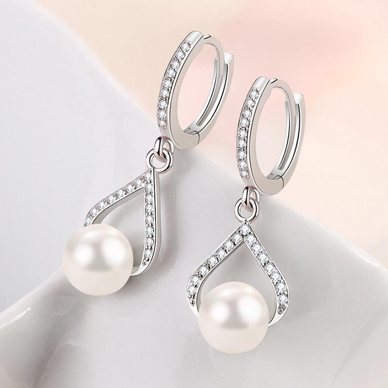 Lindon Kolczyki ze stopu miedzi z cyrkoniami Kolczyki wiszące dla kobiet Prezenty weselne