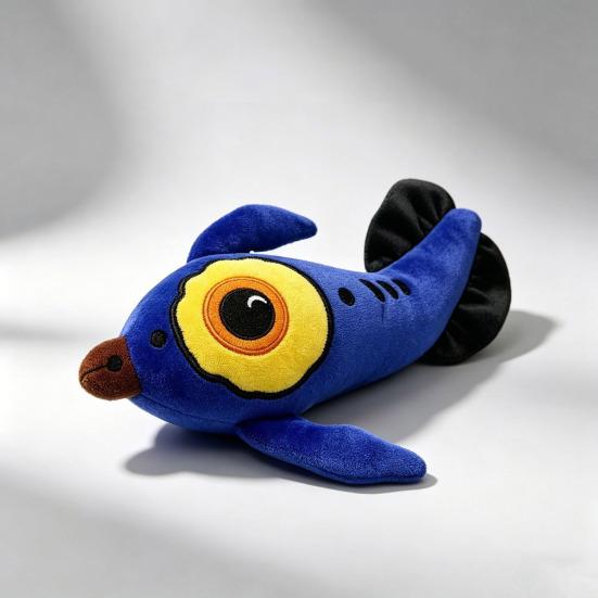 Fish Plush Toy, Game Character Stuffed Animal Doll, Soft Collectible Figure for Fans, Home Desk Decor