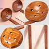 Long Handled Soup Spoon Bamboo Wooden Lamian Noodle Strainer for Hot Pot Cooking Kitchen Slotted Ladle Home Utensil Accessory
