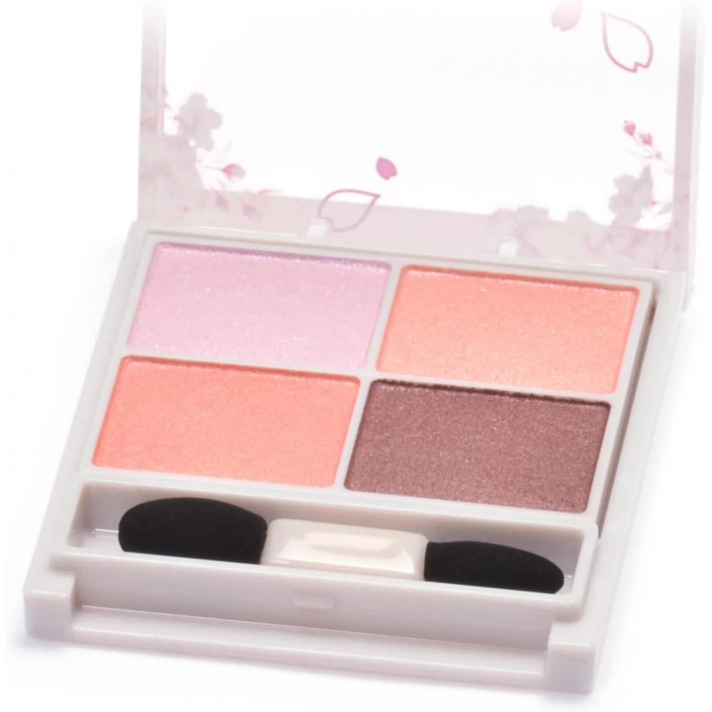 Canmake Silky Flare Eyes Pacote Flor de Cerejeira 11 Blossom Shower 4.0g Brilho Translúcido 4 Cores Sombra em Pó Rosa Coral
