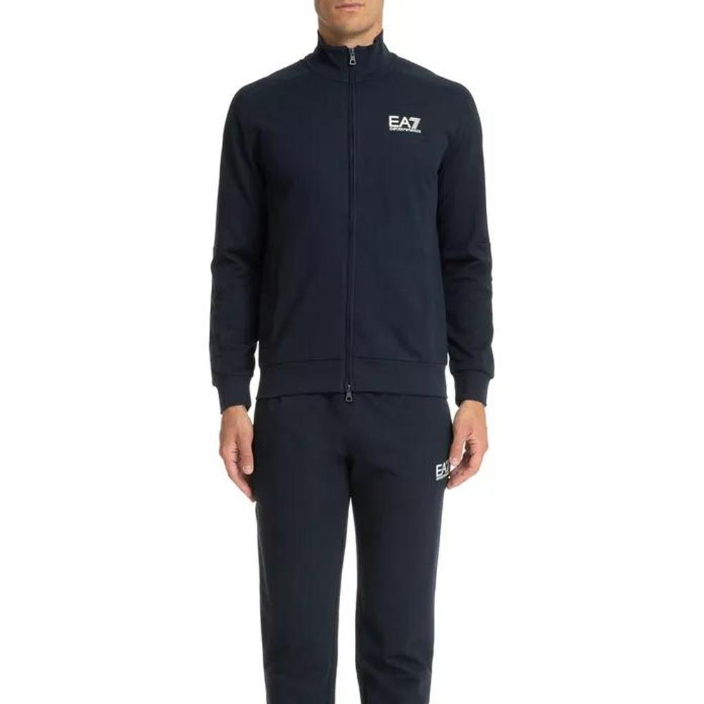 Emporio Armani EA7 Logo Zip-Up Long Sleeve Jacket Men Jackets Dark-Blue 6DPV57-PJVRZ-1562
