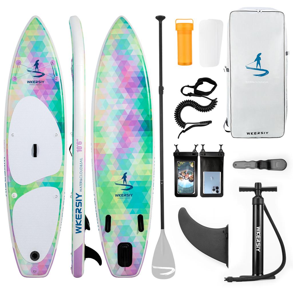 320cm Inflatable Stand Up Paddle Board SUP Board with Removable Fin for Adults/ Kids