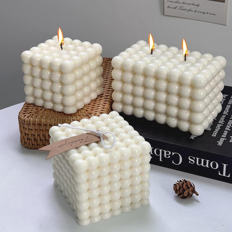 Non-stick Bubble Cube Candles Silicone Mold DIY Handmade Scented Candle Chocolate Dessert Cake Baking Molds Home Crafts Decor