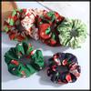 White Fang Scrunchie Hair Hair High AZ538 Tie, Accessory, Printed, Elasticity, Stylish, Women's, (Dark Green)