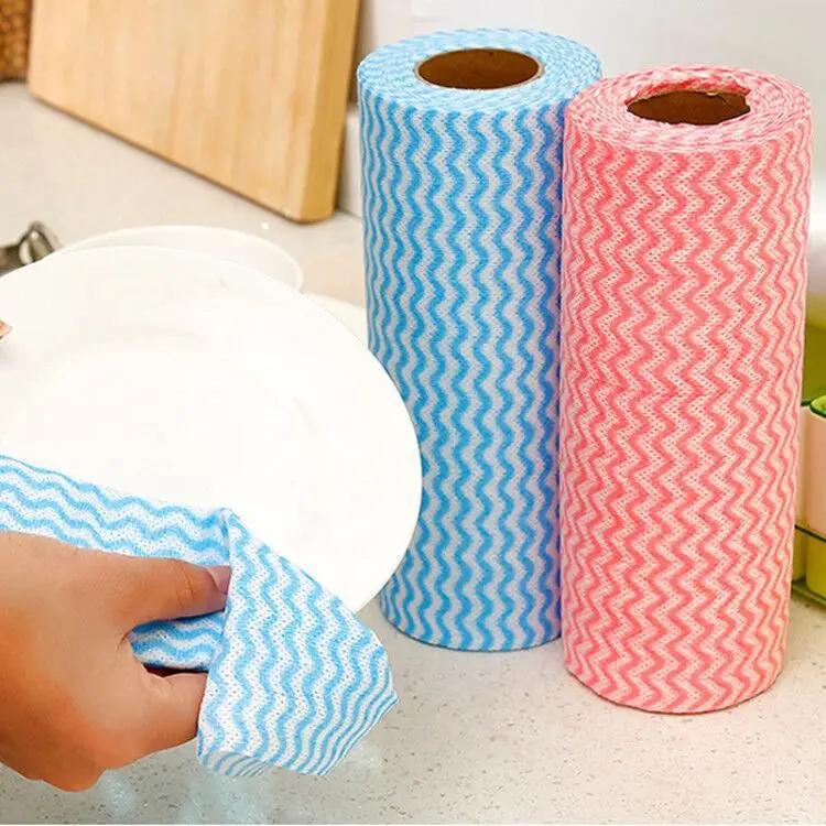 1/3 Roll Versatile Non-woven Cleaning Cloths Pack - Super Absorbent Polyester Blend Towels for Kitchen, Living Room, Outdoor Use
