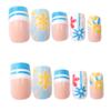 New Manicure Summer European And American Hawaii Beach Coconut Tree Classic French Short Square Wearing Armor