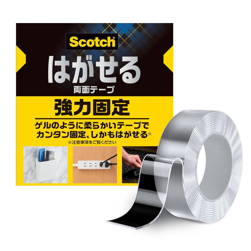 3M Scotch Removable 30mm Wide x 3m 1 Roll Magical Gel Nano Tape Double-Sided Tape, Clear, Strong, Long, (SRK-AZ), Tape,