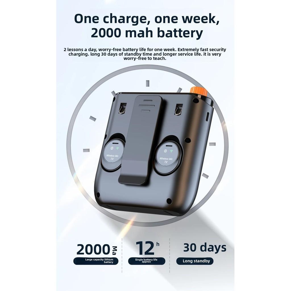 Wireless Voice Amplifier Rechargeable Clip-on Bluetooth Speaker Teaching & Streaming Loudspeaker Capacitive Microphone